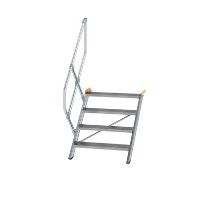 Alutreppe 4 Stufen, 45°, Breite 800mm, einseitiger Handlauf, Stufentiefe 240mm von Munk Günzburger Steigtechnik