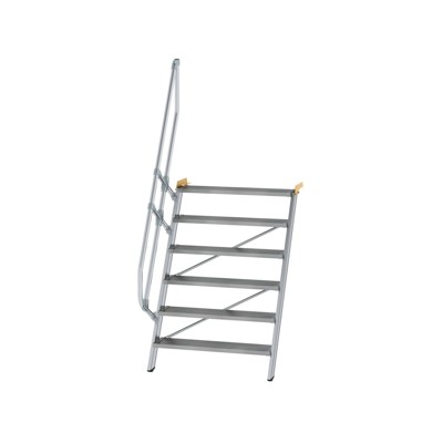 Alutreppe 6 Stufen, 60°, Breite 1000mm, einseitiger Handlauf, Stufentiefe 200mm von Munk Günzburger Steigtechnik