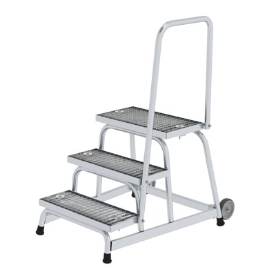 Arbeitspodest 3 Stufen, 2 Rollen, Breite 550mm L 300mm von Munk Günzburger Steigtechnik