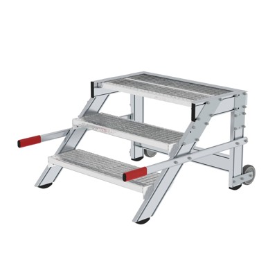 Arbeitspodest 3 Stufen, 2 Rollen Stufenbreite 800mm, Breite 800mm L 400mm von Munk Günzburger Steigtechnik
