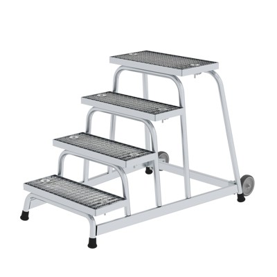 Arbeitspodest 4 Stufen, 2 Rollen, Breite 550mm L 300mm von Munk Günzburger Steigtechnik