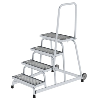 Arbeitspodest 4 Stufen, 2 Rollen, Breite 550mm L 300mm von Munk Günzburger Steigtechnik