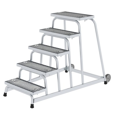 Arbeitspodest 5 Stufen, 2 Rollen, Breite 550mm L 300mm von Munk Günzburger Steigtechnik