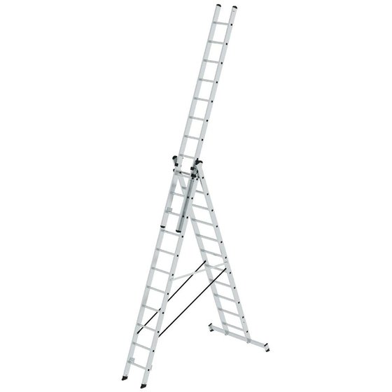 MUNK Günzburger Steigtechnik - Mehrzweckleiter 3x11 Sprossen, L 7800mm, AH 8900mm von Munk Günzburger Steigtechnik