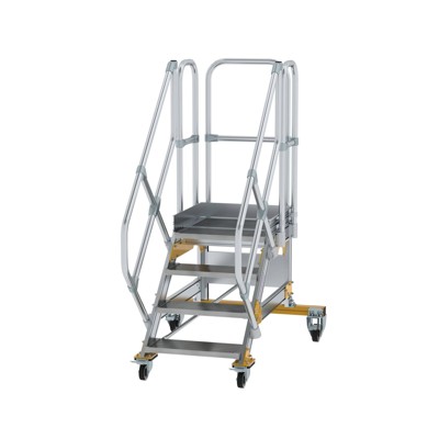Plattformtreppe, fahrbar 4 Stu. 45° 830mm Breite Stufen 600mm Anz.Lenkr. 2 Plattformtreppe, fahrbar 4 Stu. 45° 830mm Breite Stufen 600mm Anz.Lenkr. 2 von Munk Günzburger Steigtechnik