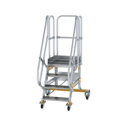 Plattformtreppe, fahrbar 4 Stu. 60° 970mm Breite Stufen 600mm Anz.Lenkr. 2 Plattformtreppe, fahrbar 4 Stu. 60° 970mm Breite Stufen 600mm Anz.Lenkr. 2 von Munk Günzburger Steigtechnik
