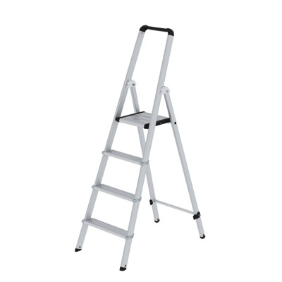 Stehleiter 4 Sprossen, Aluminium, einseitig begehbar, H 1540mm, B 490mm von Munk Günzburger Steigtechnik