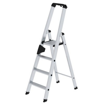 Stehleiter 4 Stufen, Aluminium, einseitig begehbar, H 1600mm, B 500mm von Munk Günzburger Steigtechnik