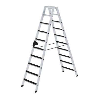 Stehleiter clicp-step 2x10 Stufen, Aluminium beidseitig begehbar, H2340mm B640mm von Munk Günzburger Steigtechnik