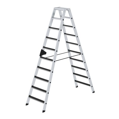 Stehleiter clip-step 2x10 Stufen, Aluminium, beidseitig begehbar, H2340mm B640mm von Munk Günzburger Steigtechnik