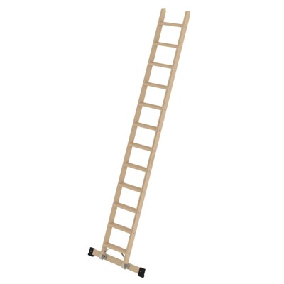 Stufen-Anlegeleiter Holz, mit Traverse, 12 Stufen von Munk Günzburger Steigtechnik