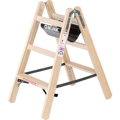 Stufen-Stehleiter Holz, beidseitig begehbar, 2x3 Stufen von Munk Günzburger Steigtechnik