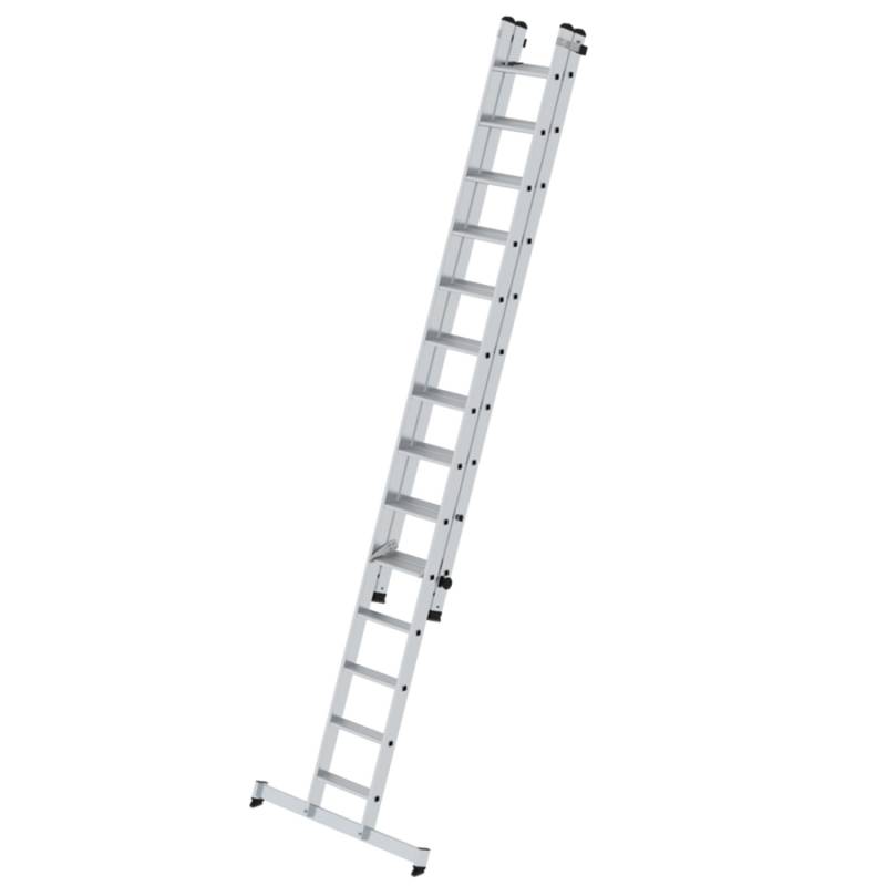 MUNK Stufen-Schiebeleiter mit nivello-Traverse 2-teilig 14+10 Stufen von Munk Steigtechnik