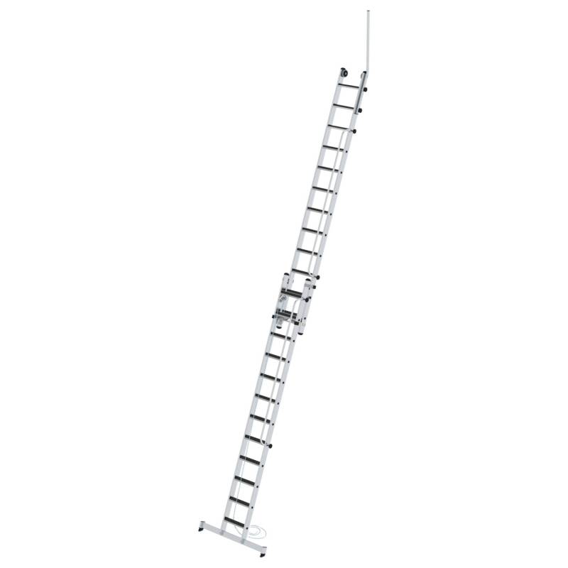 MUNK Stufen- Seilzugleiter 2-teilig mit Handlauf und Ausstiegsholm 2x12 Stufen von Munk Steigtechnik
