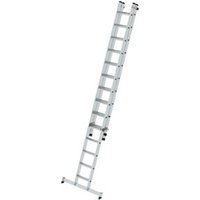 Munk Stufen-Schiebeleiter 2-teilig mit nivello®-Traverse 1x14 + 1x10 Stufen von MUNK