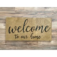Türschild - Holz & Laser Geschnittenes Acrylschild Geschenk Zur Wohnungseinführung, Hochzeit, Verlobung Oder Jahrestag von MunsellMade