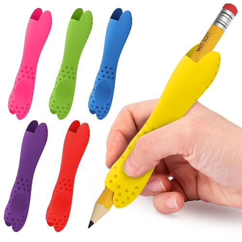 Muorruo 6er-Pack Silikon-Bleistiftgriffe für Kinder und Erwachsene, ergonomische Anti-Rutsch-Textur zum Schreiben und Zeichnen mit der Hand, Doppelkopf-Design für Rechts- und Linkshänder Muorruo 6er-Pack Silikon-Bleistiftgriffe für Kinder und Erwachsene, ergonomische Anti-Rutsch-Textur zum Schreiben und Zeichnen mit der Hand, Doppelkopf-Design für Rechts- und Linkshänder von Muorruo
