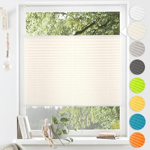 Plissee ohne Bohren Hohe-Qualität Aluminiumstangen,Beige70x110cm,Diagonales System,Plissee Klemmfix Einfache Montage Sichtschutz und Sonnenschutz für Schlafzimmer Badezimmer Wohnzimmer Fenster&Tür Plissee ohne Bohren Hohe-Qualität Aluminiumstangen,Beige70x110cm,Diagonales System,Plissee Klemmfix Einfache Montage Sichtschutz und Sonnenschutz für Schlafzimmer Badezimmer Wohnzimmer Fenster&Tür von MupFup