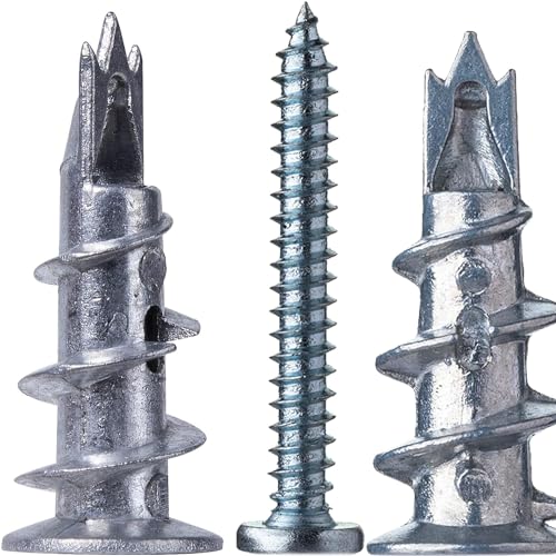 Rigipsdübel, Selbsterblockdauger Hohlraumdübel Metall mit Schrauben, GipskartondüBel Trockenbauanker aus Zink mit Schraubensatz zur Befestigung an Beton, Ziegeln, Gipskartonplatten (20pcs) von Mupkvy