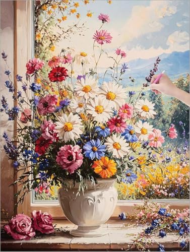 Diamond Painting Anlage, Blumen Diamond Painting XXL 60x80 cm Leinwand, 5D DIY Diamant Art Malerei Kinder Anfänger Mosaikherstellung Bastelnset für Home Wanddeko Wohnzimmer, Geschenke für Frauen X-49 Diamond Painting Anlage, Blumen Diamond Painting XXL 60x80 cm Leinwand, 5D DIY Diamant Art Malerei Kinder Anfänger Mosaikherstellung Bastelnset für Home Wanddeko Wohnzimmer, Geschenke für Frauen X-49 von Muqouuoi