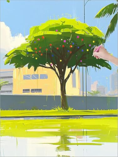 Diamond Painting XXL 80x110 cm, Baum Diamond Painting Erwachsene Bastelset, 5D DIY Diamant Malerei Kinder Stickerei Kreuzstich Bilder Set, Zimmer Deko, Halloween, Weihnachtsgeschen (Abstrakt) C-13 von Muqouuoi