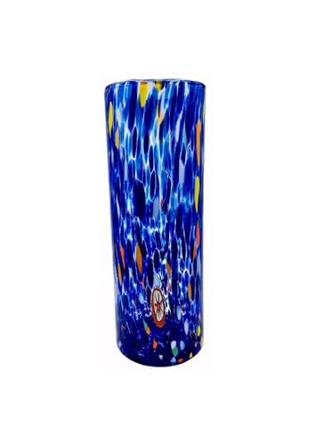 MurArt Murano-Vase Höhe 24 cm Kollektion Tower aus mundgeblasenem Glas in handwerklicher Verarbeitung Made in Italy (Blau, Vase) von MurArt