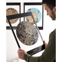 Austin Texas Wandkunst, Individuelle Stadtkarte Mit Gravur Auf Holz, Jede Stadt Karte Holzwandkunst, Holz Rahmen, Boston Aus Glas von MurWoodHome