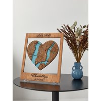 Ort Stadt Karte, Wo Wir Uns Zum Ersten Mal Trafen, Geschenk 5-Jährigen Jubiläum, Koordinaten Murwoodhome Map, Alles Begann von MurWoodHome