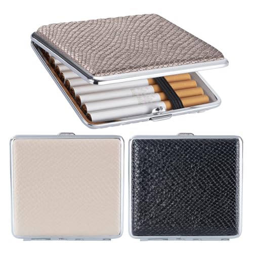 Murago - 3 Stück Zigarettenetui Schlangen Desgin je für ca. 20 Stück Zigaretten geeignet - Kunststoff Zigarettenbox Set metallic Optik Aufbewahrung Damen Herren Schwarz Beige Grau Murago - 3 Stück Zigarettenetui Schlangen Desgin je für ca. 20 Stück Zigaretten geeignet - Kunststoff Zigarettenbox Set metallic Optik Aufbewahrung Damen Herren Schwarz Beige Grau von Murago