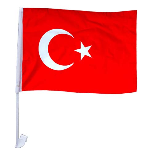 Murago 48 Stück Türkei Autofensterfahne - Türkiye Fahne Türkische Bayrak Fahnen für Auto Deko Flagge Fanartikel von Murago