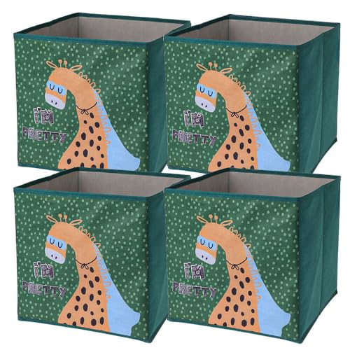 Murago - 4er Set Faltboxen ca. 30x30x30 cm Giraffe - Aufbewahrungsboxen faltbar Körbe mit Motiv Grün Gelb Spielzeug Kiste Boxen Stoff Würfel Regalkorb Klappbox für Kinderzimmer Murago - 4er Set Faltboxen ca. 30x30x30 cm Giraffe - Aufbewahrungsboxen faltbar Körbe mit Motiv Grün Gelb Spielzeug Kiste Boxen Stoff Würfel Regalkorb Klappbox für Kinderzimmer von Murago