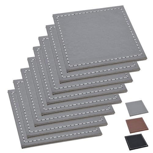 Murago - 8er Set Untersetzer Kunstleder für Gläser ca.10x10cm - Grau - Kunstlederuntersetzer Glasuntersetzer Glas Flaschen Untersetzer quadratisch viereckig eckig Murago - 8er Set Untersetzer Kunstleder für Gläser ca.10x10cm - Grau - Kunstlederuntersetzer Glasuntersetzer Glas Flaschen Untersetzer quadratisch viereckig eckig von Murago