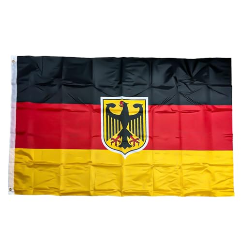 Murago - Deutschland Fahne ca. 150x90cm mit Adler & Metallösen - deutsche Hiss Flagge 90 x 150 cm wetterfest Fanartikel Polyester von Murago