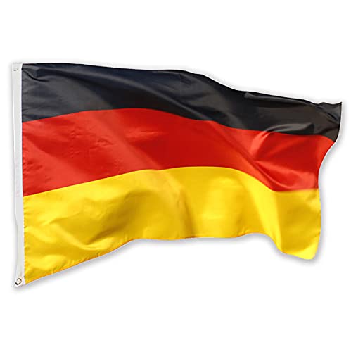 Murago - Deutschland Fahne ca. 90x60 cm mit Metallösen - Deutsche Hiss Flagge klein ca. 60 x 90 cm Fanartikel Dekoration Garten wetterfest von Murago