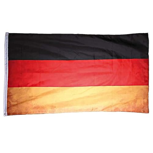 Murago - Deutschland Vintage Fahne ca. 150x90cm mit Metallösen - deutsche Flagge 90 x 150 cm wetterfest Fanartikel Polyester Murago - Deutschland Vintage Fahne ca. 150x90cm mit Metallösen - deutsche Flagge 90 x 150 cm wetterfest Fanartikel Polyester von Murago