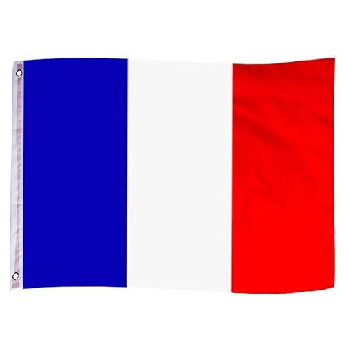 Murago - Frankreich Fahne ca. 90x60 cm mit Metallösen - französische Hiss Flagge klein ca. 60 x 90 cm Fanartikel Dekoration Garten wetterfest von Murago