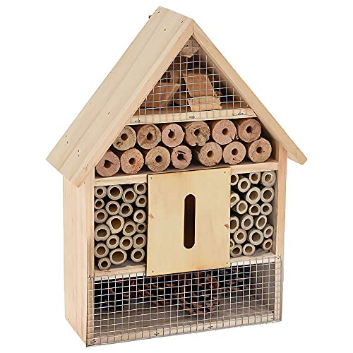 Murago - Insektenhotel ca. 30cm Holz Insektenhaus Bienenhotel Nistkasten Nisthilfe klein zum Aufstellen Aufhängen fertig montiert von Murago