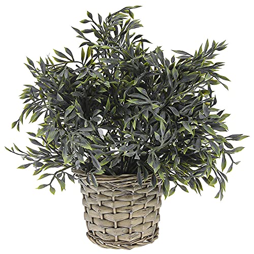 Murago - Kunstpflanze im Rattantopf ca.24cm - Badezimmer Tisch Dekoration künstliche Zimmerpflanze Pflanzen Topf Kunstblumen von Murago