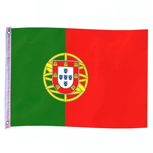 Murago - Portugal Fahne ca. 150 x 90 cm - portugiesische Hiss Flagge mit Ösen Dekoration Fanartikel Polester wetterfest Garten von Murago