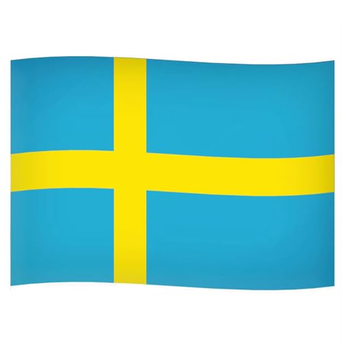 Murago - Schweden Fahne ca. 90x60 cm ohne Ösen - Schwedische Flagge klein ca. 60 x 90 cm Fanartikel Dekoration Garten wetterfest von Murago