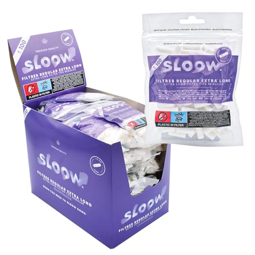 Murago - Sloow 30 x 100er Beutel Regular 8mm Extra Long Filter - (Gesamt: ca. 3000 Stück) Eindrehfilter Zigarettenfilter Drehfilter für Zigaretten 22mm Lang von Murago