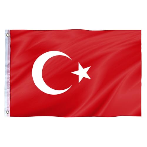 Murago - Türkei Fahne ca. 90x60 cm mit Metallösen - Türkische Hiss Flagge Ösen Flaggen Türkiye Bayrak ca. 60 x 90 cm Turkey Murago - Türkei Fahne ca. 90x60 cm mit Metallösen - Türkische Hiss Flagge Ösen Flaggen Türkiye Bayrak ca. 60 x 90 cm Turkey von Murago