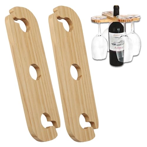 Murago - Weinglashalter aus Bambusholz für 4 Weingläser - Weinflaschenständer Tischdekoration für den Tisch Glashalter stehend Holz Weingläserregal Halterung hängend Weingeschenk von Murago