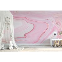 Abstrakte Pink Fluid Art Tapete, Peel & Stick Selbstklebende Moderne Tapete Wandbild von MuraliumWallpapers