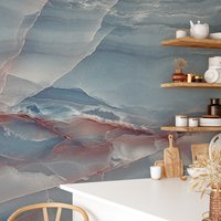 Blaue Kristall Marmor Textur Tapete, Natürliche Onyx Peel & Stick Selbstklebendes Wand Wandbild von MuraliumWallpapers