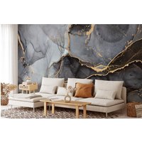 Graue Marmor Textur Wallpaper, Peel Und Stick Dark Fluid Art Selbstklebende Tapete, Entfernbare Tapete von MuraliumWallpapers