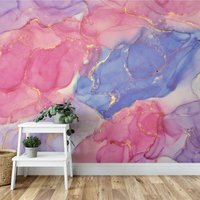 Mehrfarbige Marmor Effekttapete, Fluid Art Tapete Für Wohnzimmer, Schlafzimmer, Küche, Abnehmbares Wandbild von MuraliumWallpapers