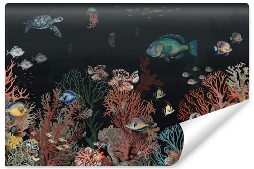 Muralo - 3D Tapete Vliestapete - Fototapete 3D Effekt - Tapete für Wohnzimmer Schlafzimmer Wandtapete - Fototapete - Eine Bunte Unterwasserwelt Motiv - Br.400cm x Hö.280cm von Muralo