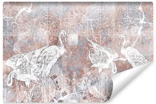 Muralo - 3D Tapete Vliestapete - Fototapete 3D Effekt - Tapete für Wohnzimmer Schlafzimmer Wandtapete - Fototapete - Kräne auf abstraktem Hintergrund Motiv - Br.312cm x Hö.219cm von Muralo