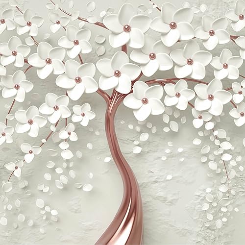 Muralo - 3D Tapete Vliestapete - Fototapete 3d Effekt - Tapete für Wohnzimmer Schlafzimmer Wandtapete - abstrakte Fototapete - Baum mit weißen Blumen Motiv - Br. 368cm x Hö. 254cm Muralo - 3D Tapete Vliestapete - Fototapete 3d Effekt - Tapete für Wohnzimmer Schlafzimmer Wandtapete - abstrakte Fototapete - Baum mit weißen Blumen Motiv - Br. 368cm x Hö. 254cm von Muralo